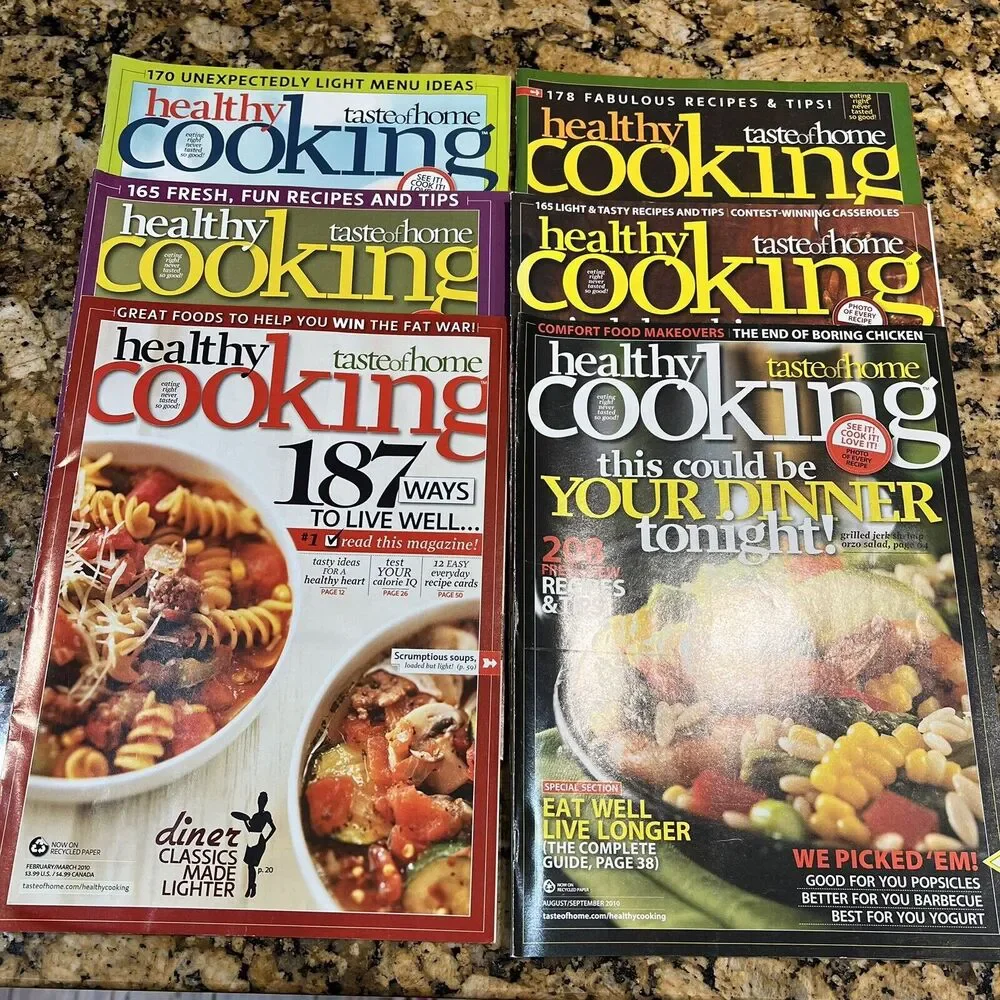Lot of Taste of Homes Healthy Cooking Recipe Magazines 2010 Back Issue Set Of 6